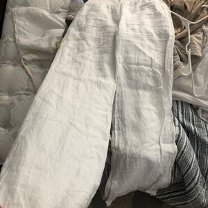 White linen pants